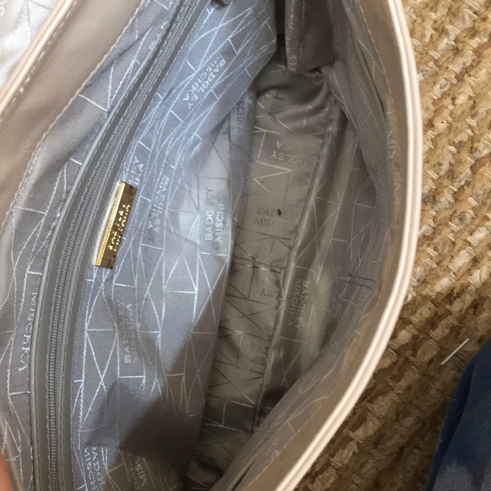 Badgley Mischka Satchel Bag in Nude and white - Picture 4 of 6